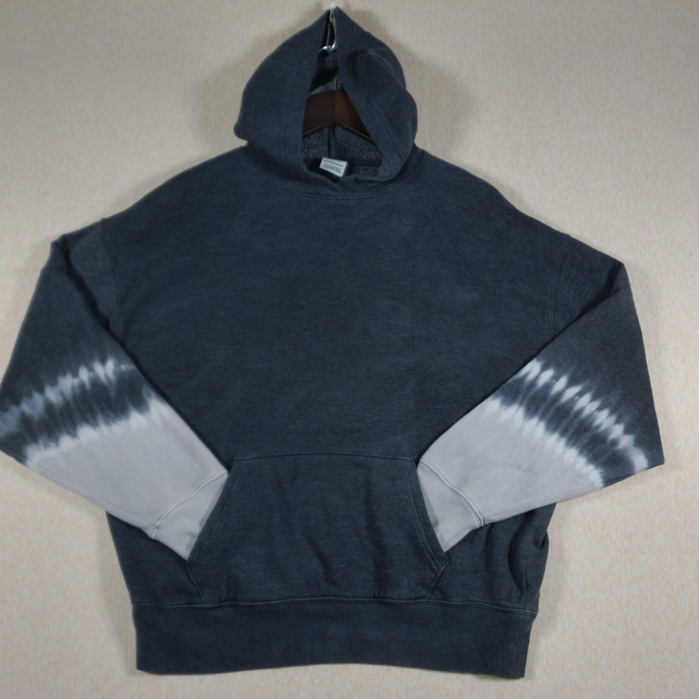 Victoria Secret PINK Tie Dye Sleeve Hoodie Charcoal Fleece Sweatshirt XS Y2K